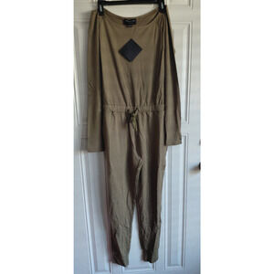 More Than A Mask Olivia Culpo Olive Jumpsuit S Long Sleeve Drawstring Waist -NWT